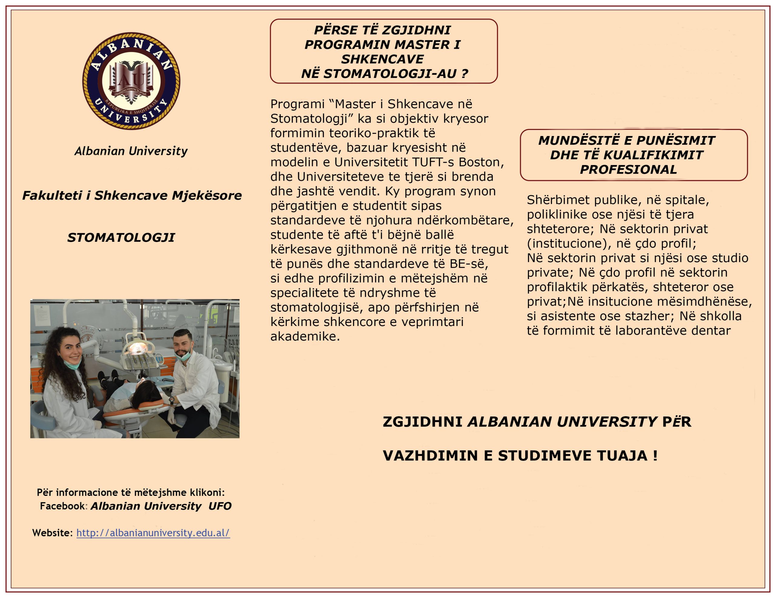PERSE TE ZGJIDHNI PROGRAMET E ALBANIAN UNIVERSITY ?