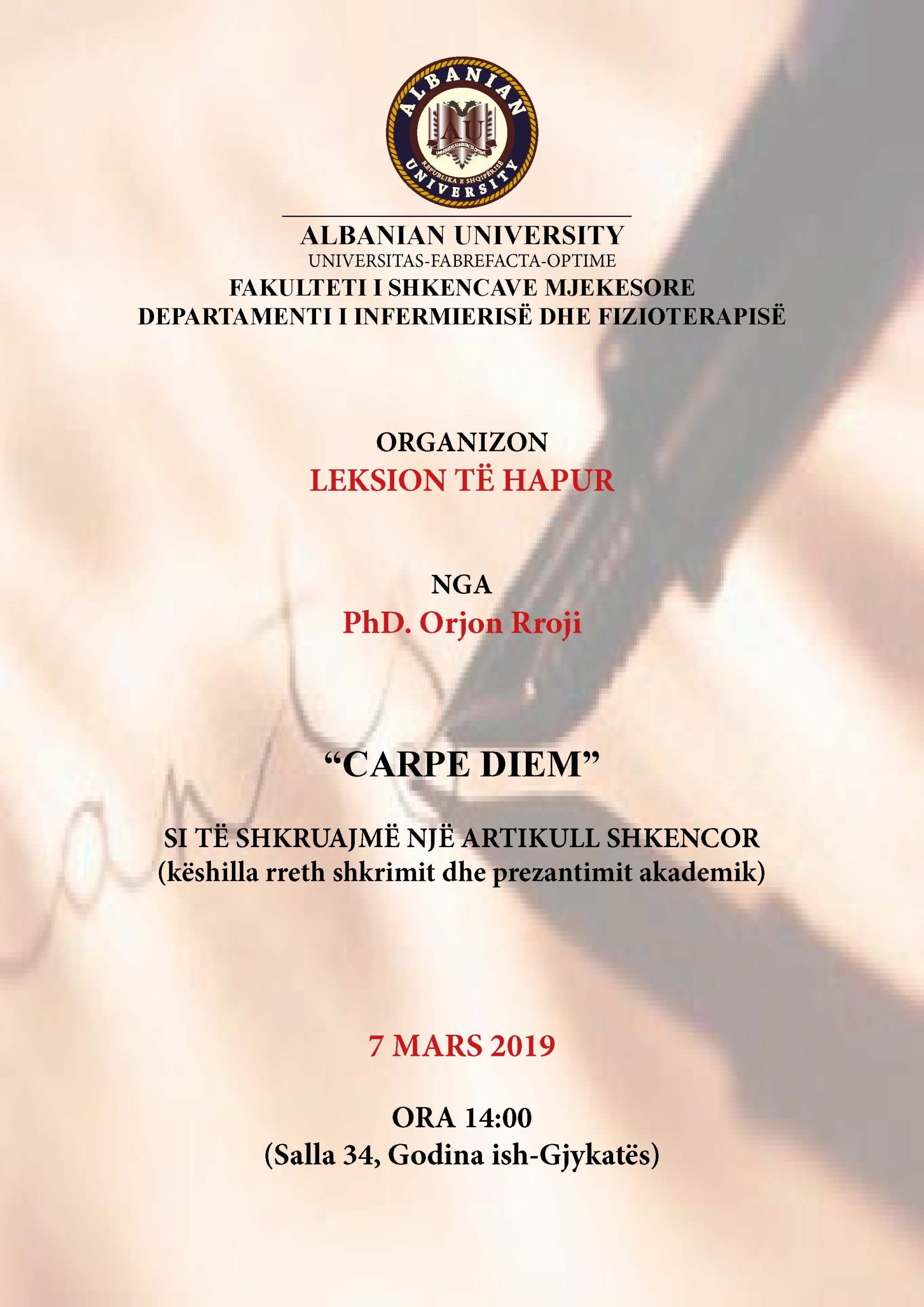 CARPE DIEM “Si të shkruajmë një artikull shkencor”